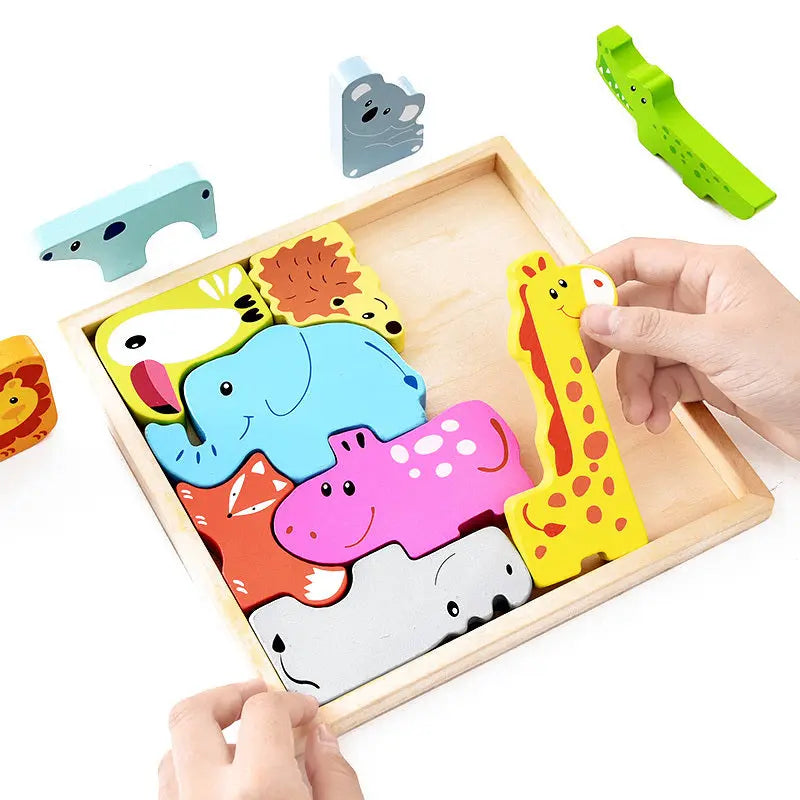 Wooden puzzle animal toy SnugBubs Australia