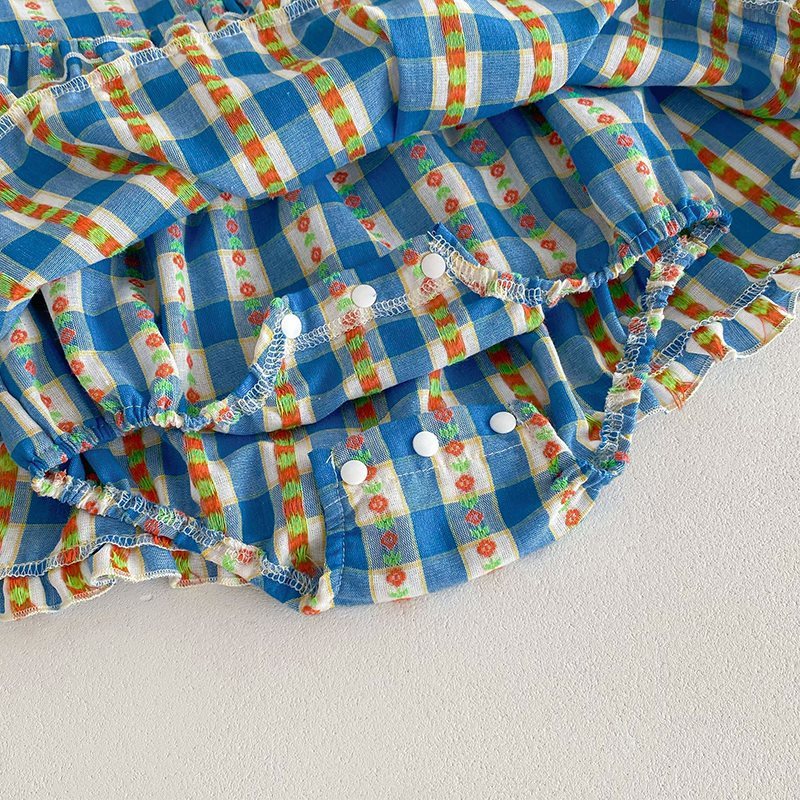 Baby Plaid Checkered Romper SnugBubs Australia