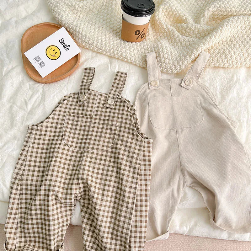 Plaid Baby Overalls SnugBubs Australia