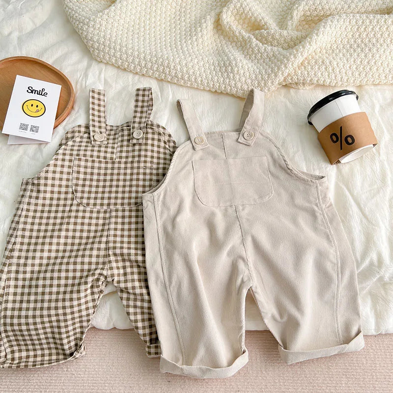 Plaid Baby Overalls SnugBubs Australia