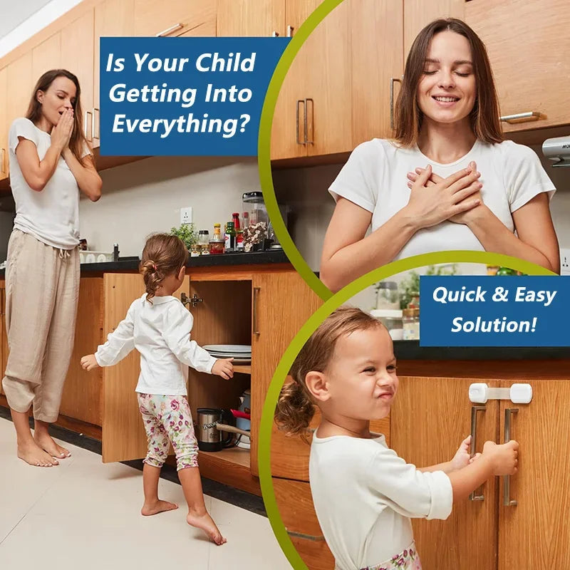 Baby Safety Lock for Drawers & Cabinets-10PCS SnugBubs Australia