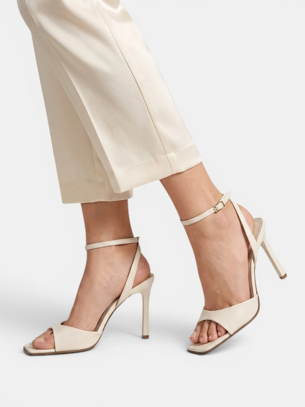 Gleamond | Women's Ankle Strap Sandals with Square Toe and Stiletto Heel Gleamond