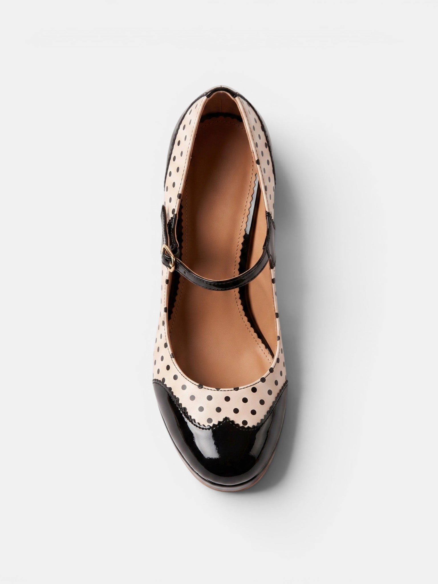 Gleamond | Women's Mary Jane Court Shoes with Buckle Strap and Round Toe Gleamond