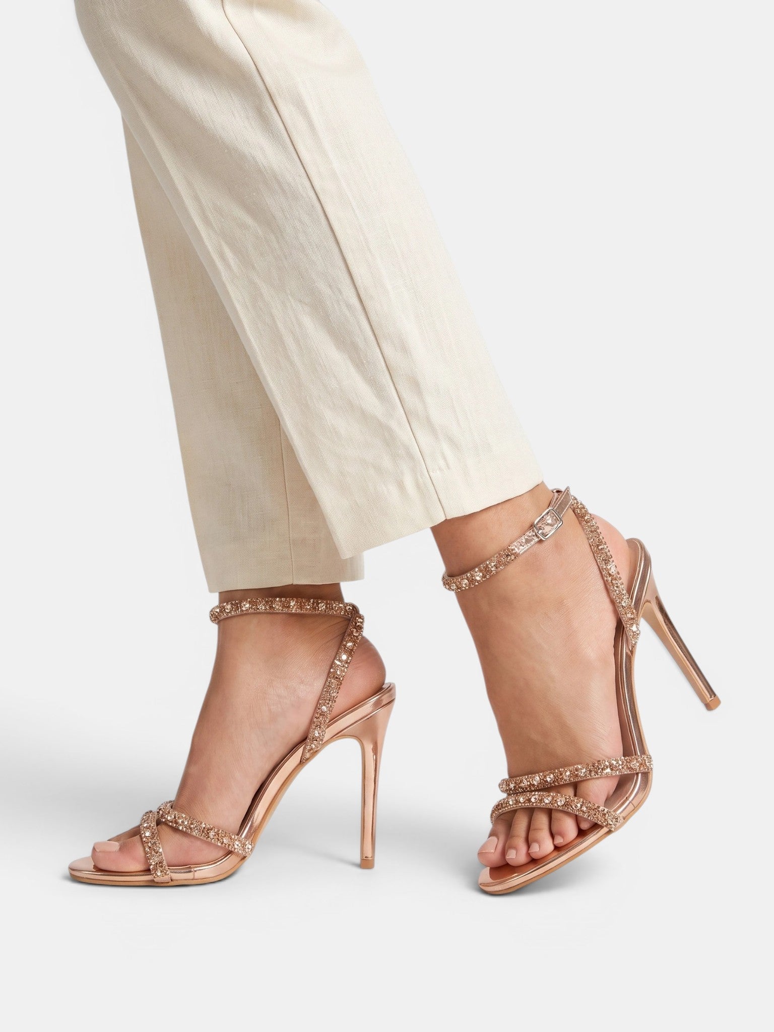 Gleamond | Women's Stiletto Sandals with Open Toe and Buckle Ankle Strap Gleamond