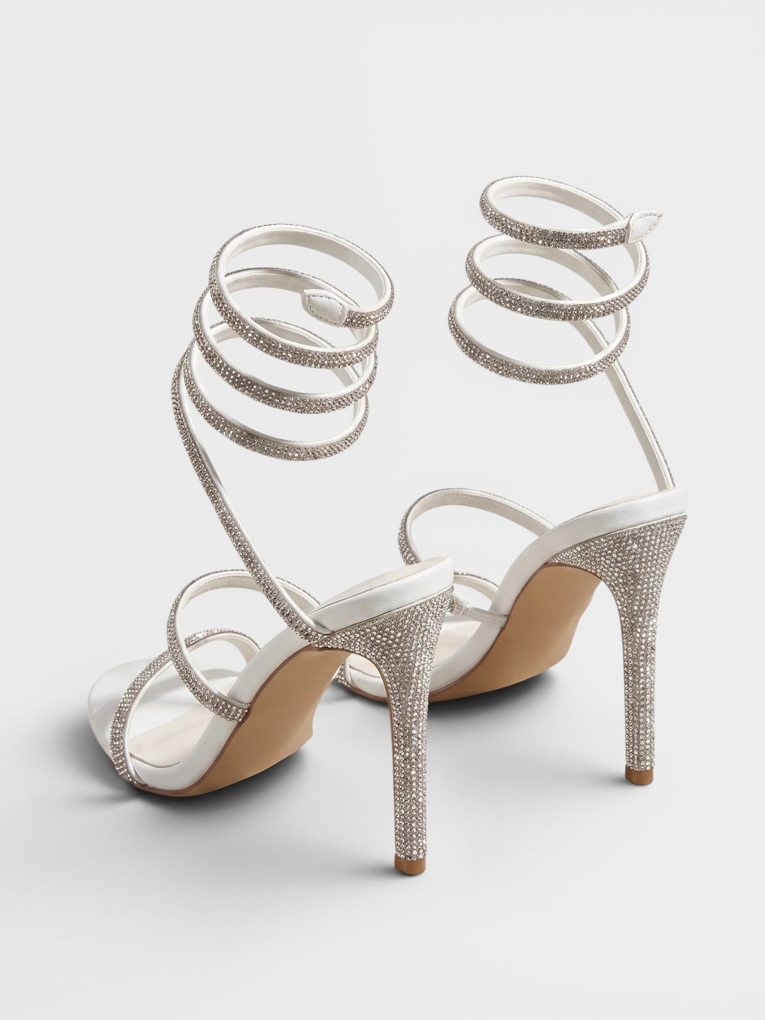 Gleamond | Women's Platform Sandals with Spiral Ankle Strap and Stiletto Heel Gleamond