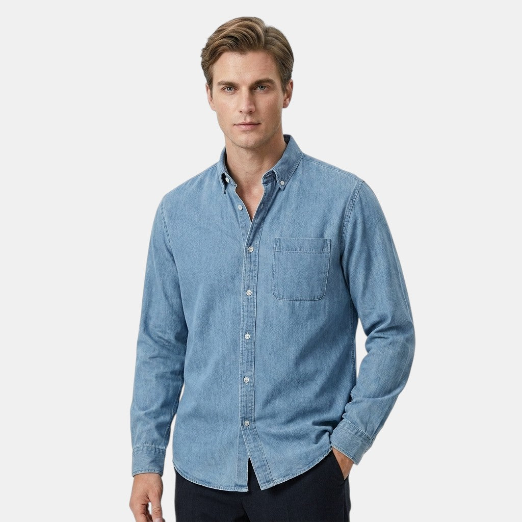 Men’s Cotton Linen Shirt Long Sleeve Casual Button-Up SnugBubs Australia