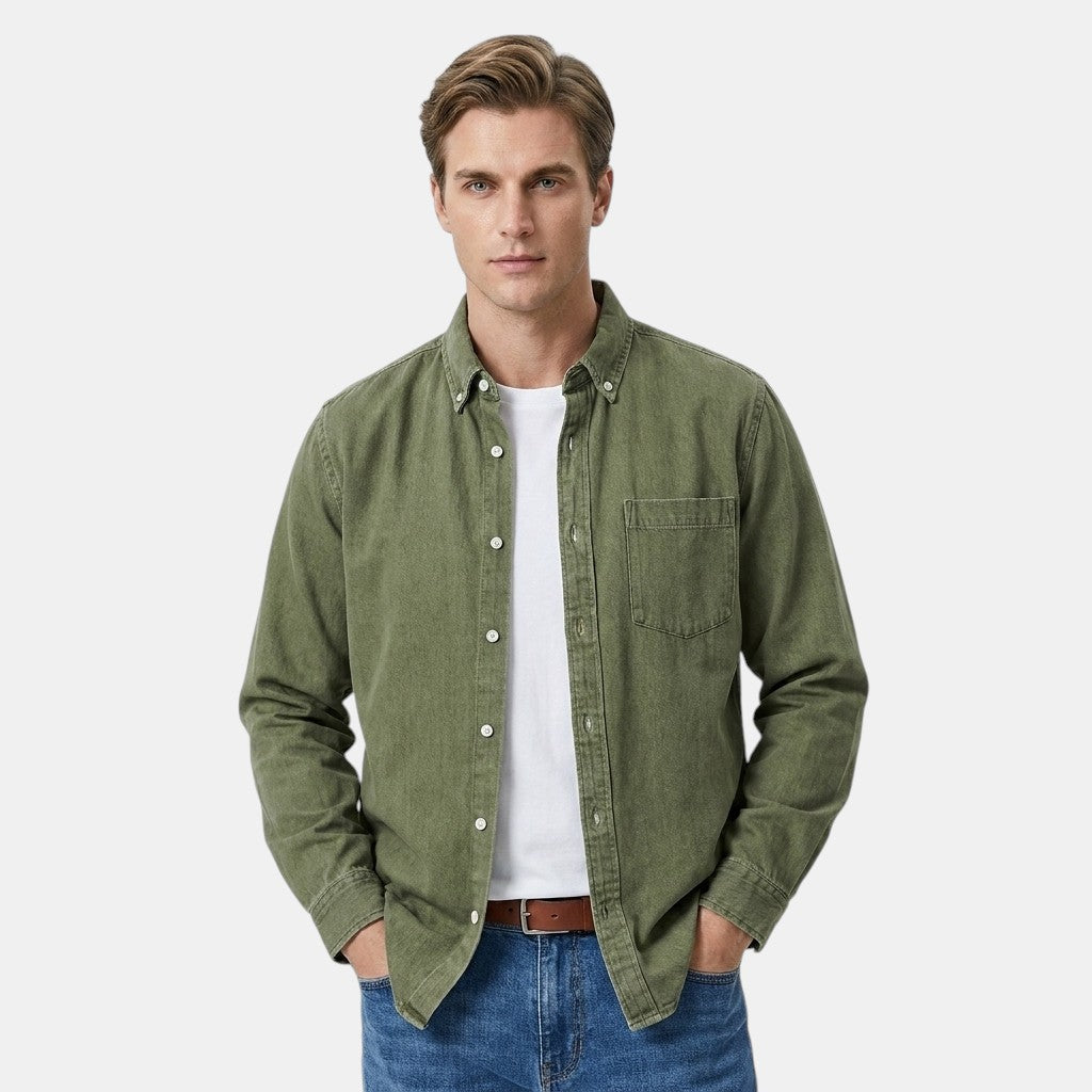 Men’s Cotton Linen Shirt Long Sleeve Casual Button-Up SnugBubs Australia