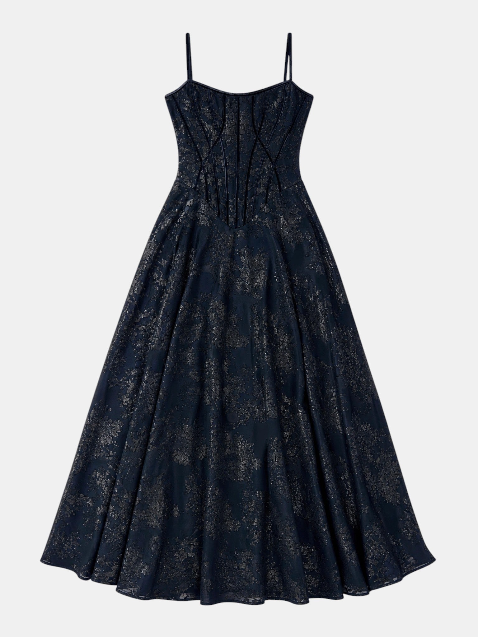 Gleamond | Spaghetti Strap Chiffon Floral Formal Dress Gleamond