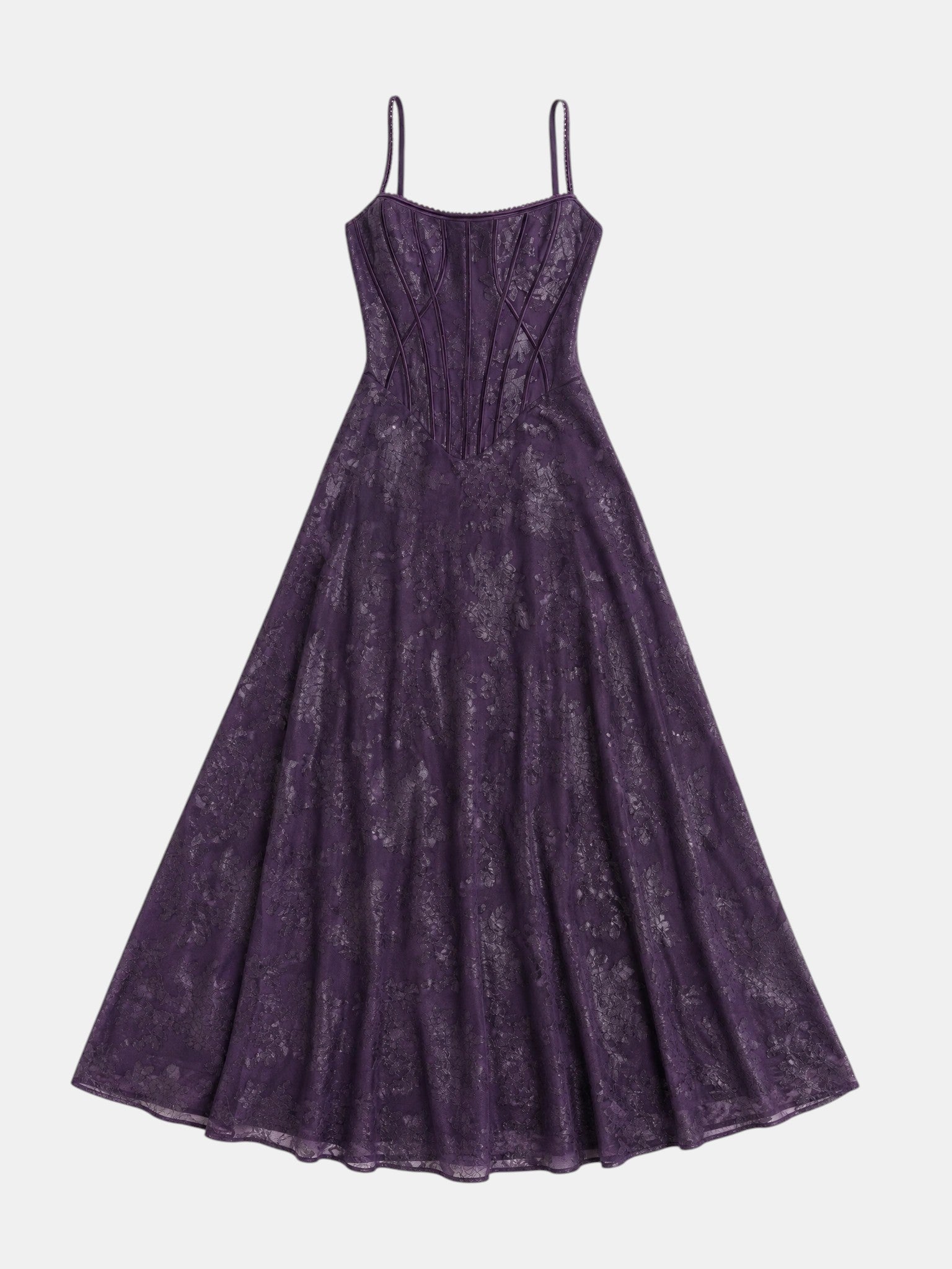 Gleamond | Spaghetti Strap Chiffon Floral Formal Dress Gleamond