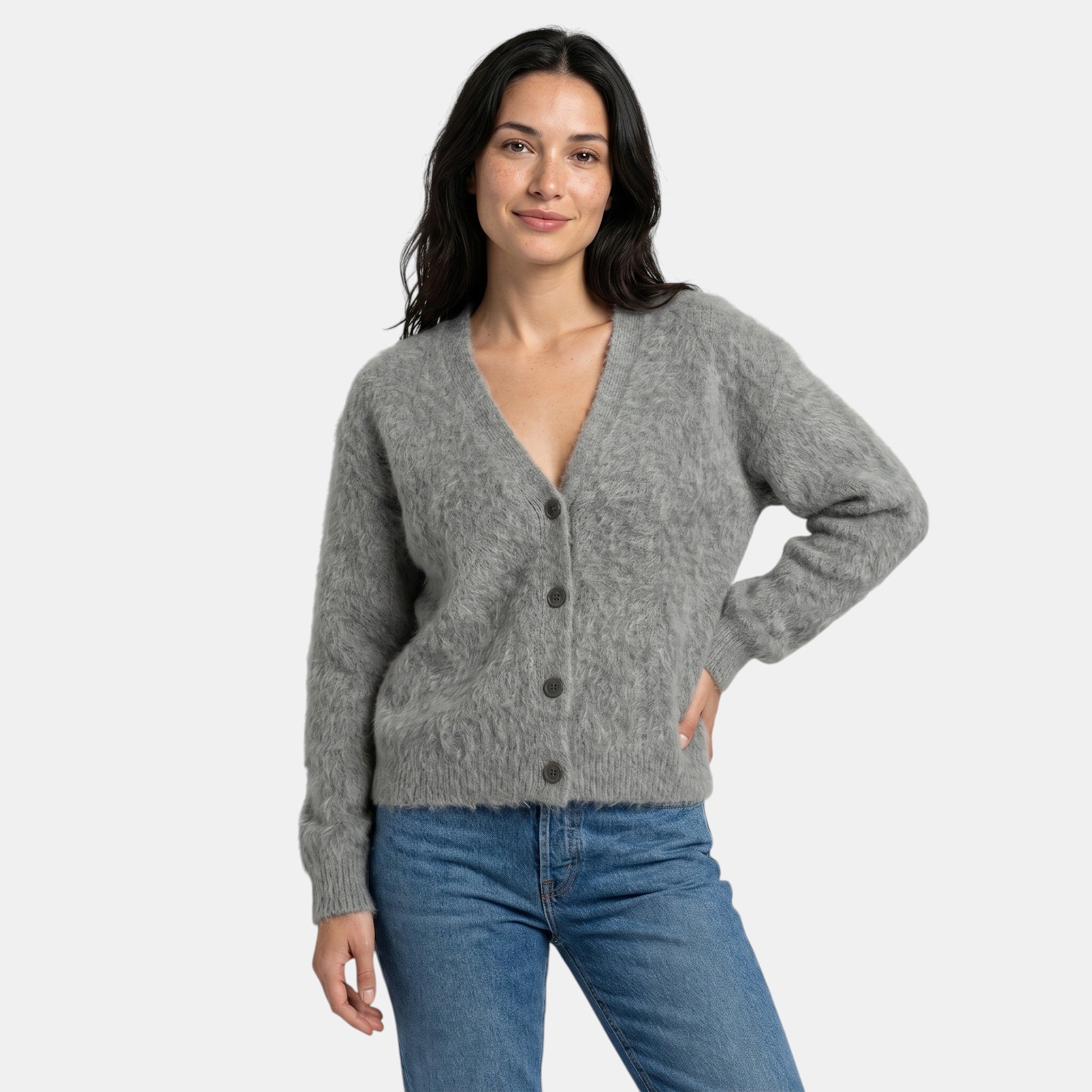 Women's Button Front Cardigan Relaxed Fit Comfortable Sweater SnugBubs Australia