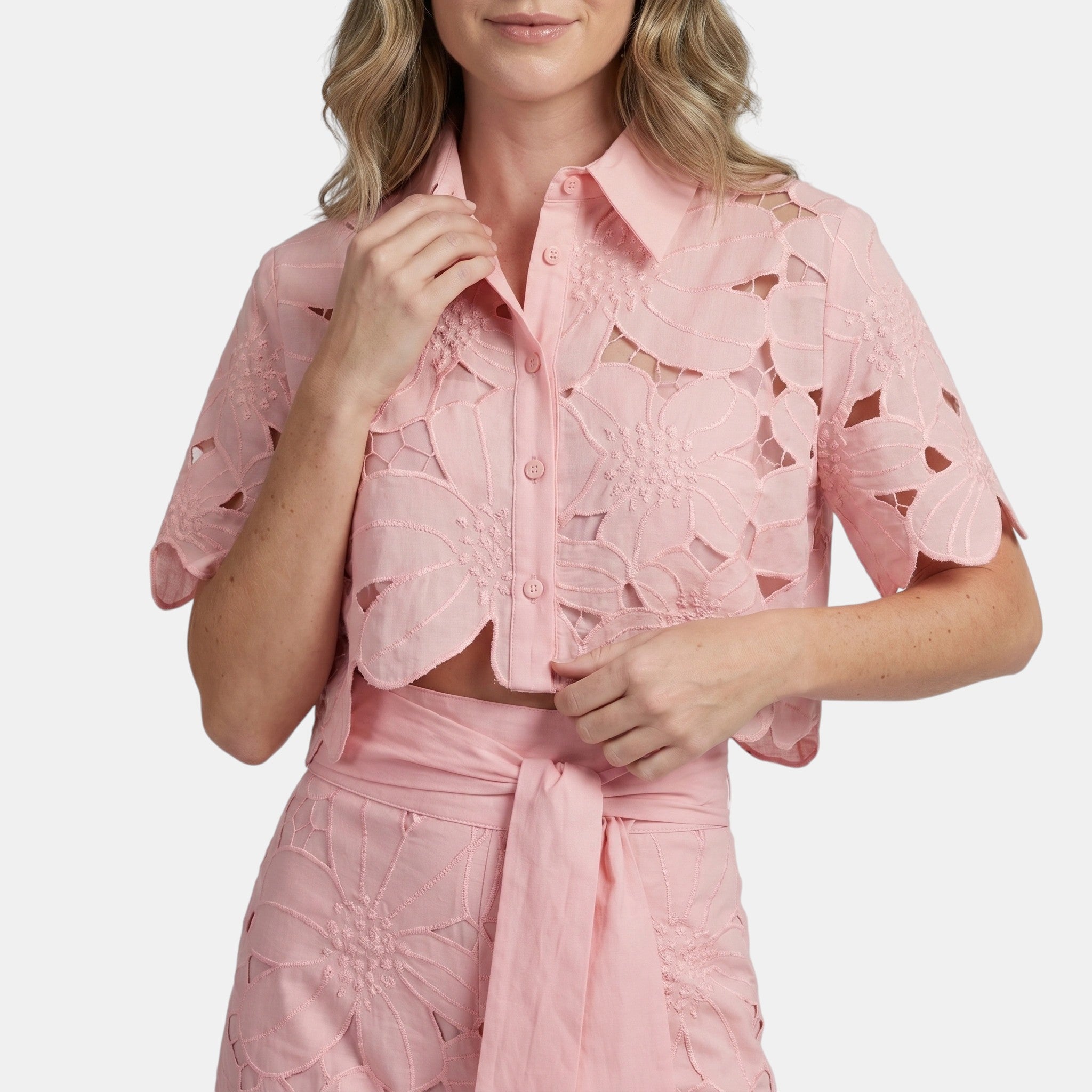 Women's Floral Cut Out Two Piece Set Elegant Summer Outfit SnugBubs Australia