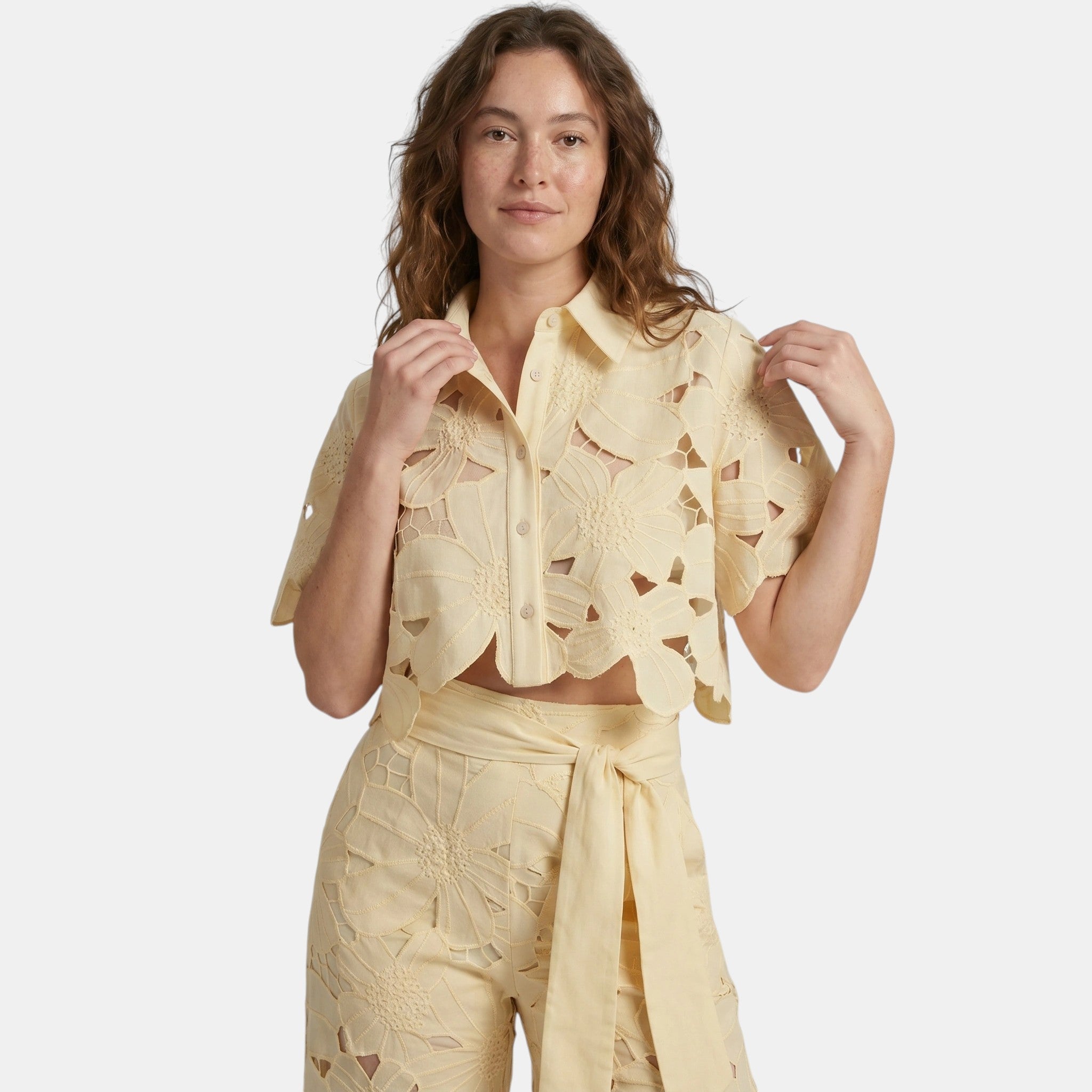 Women's Floral Cut Out Two Piece Set Elegant Summer Outfit SnugBubs Australia