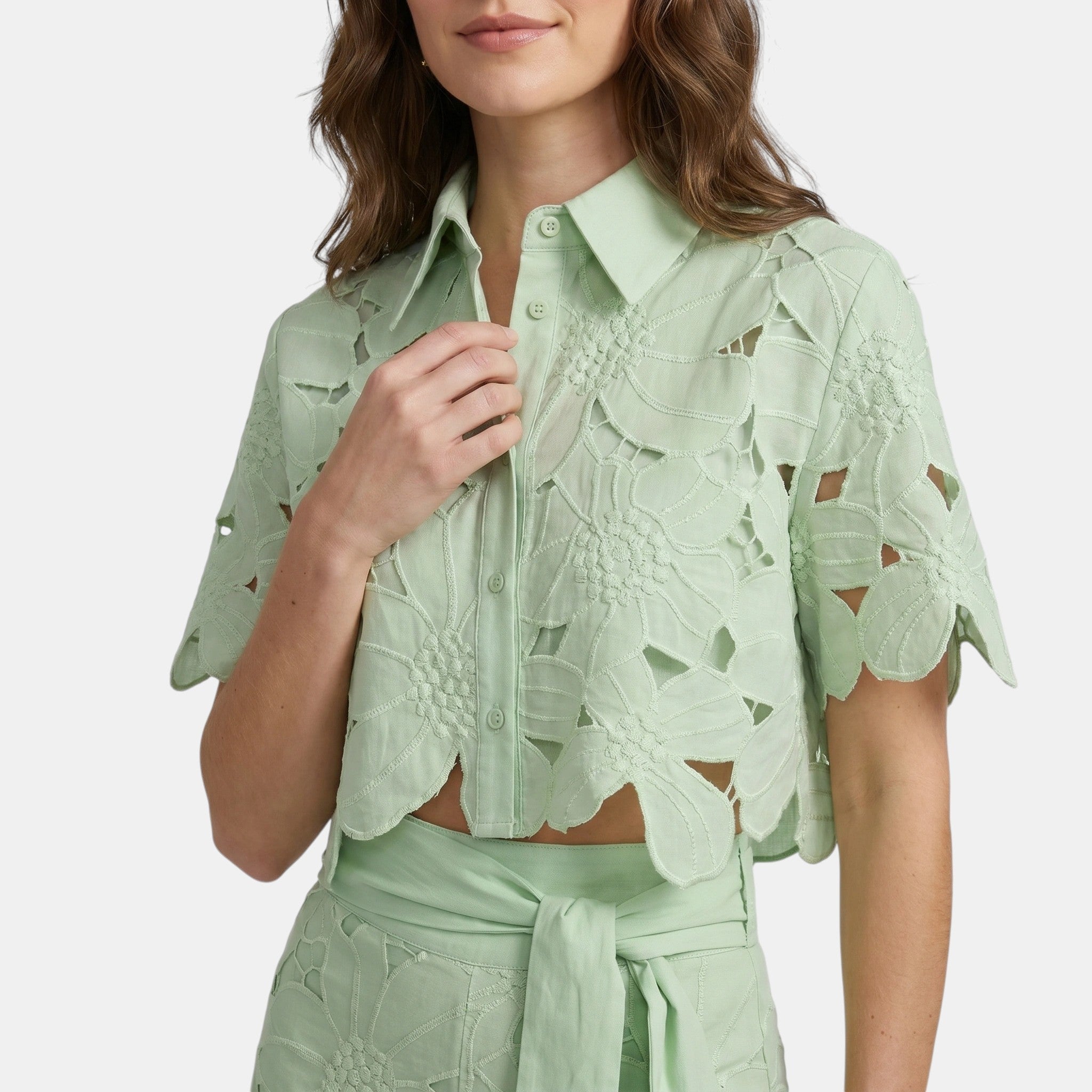 Women's Floral Cut Out Two Piece Set Elegant Summer Outfit SnugBubs Australia