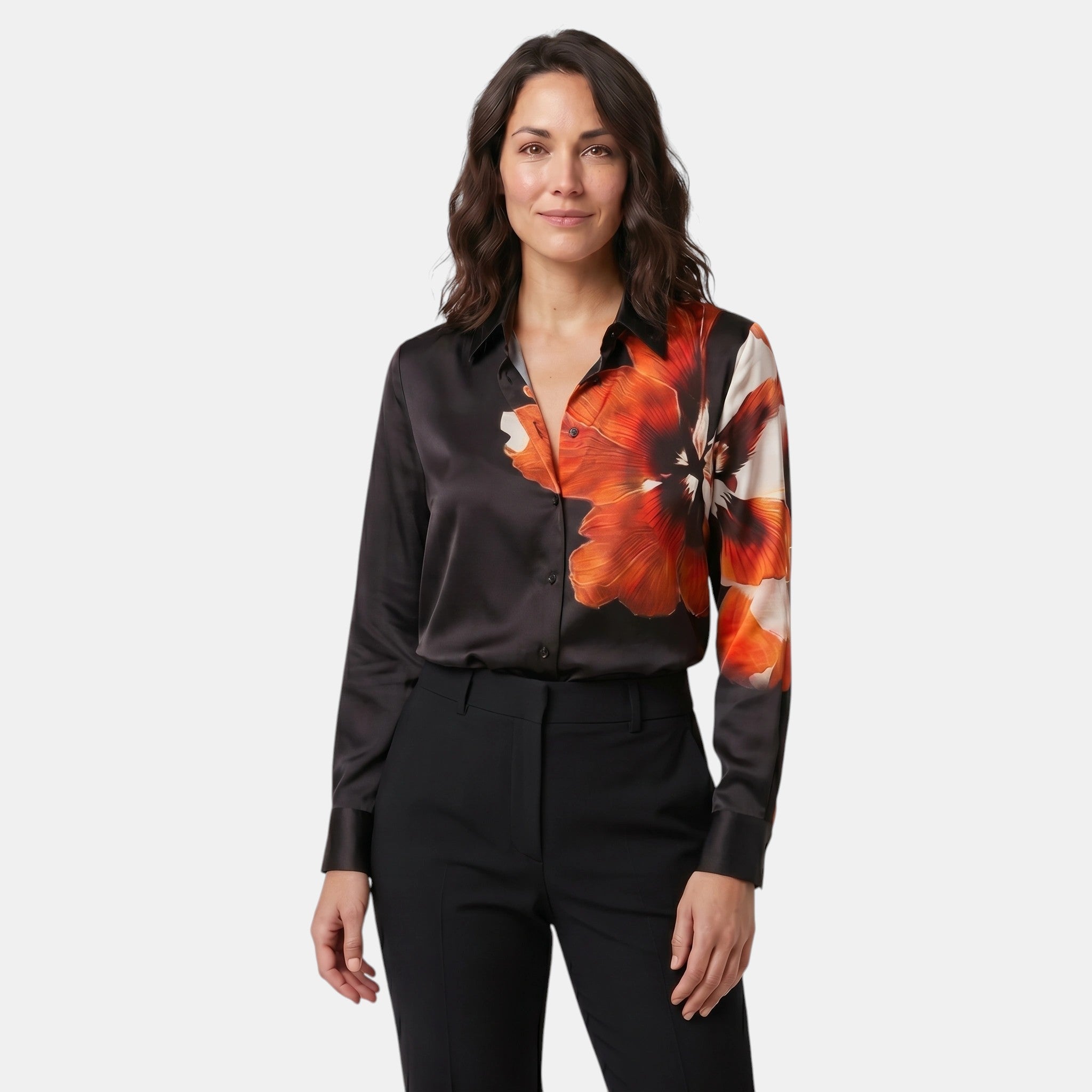 Women's Long Sleeve Floral Blouse Elegant Casual Shirt SnugBubs Australia