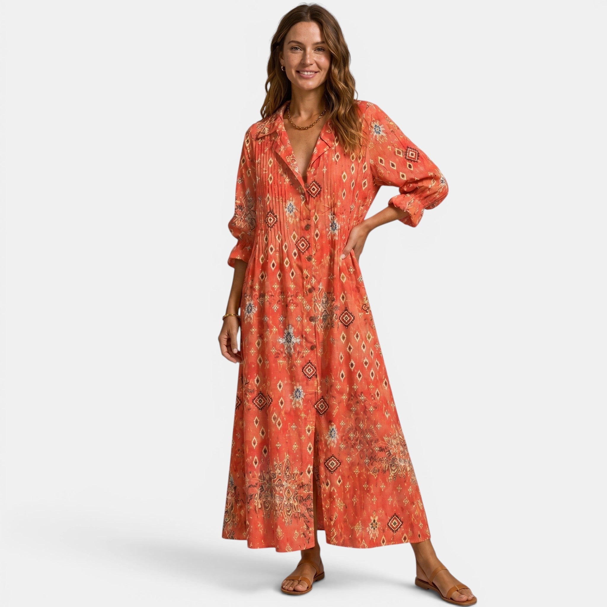 Women's Long Sleeve Printed Maxi Dress SnugBubs Australia