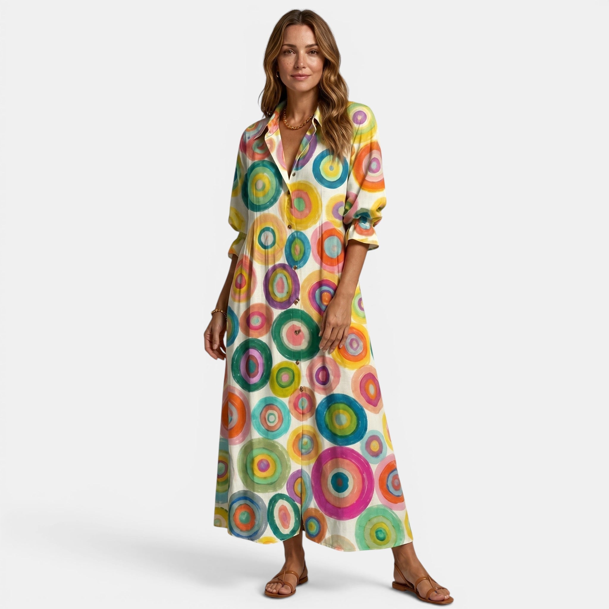 Women's Long Sleeve Printed Maxi Dress SnugBubs Australia