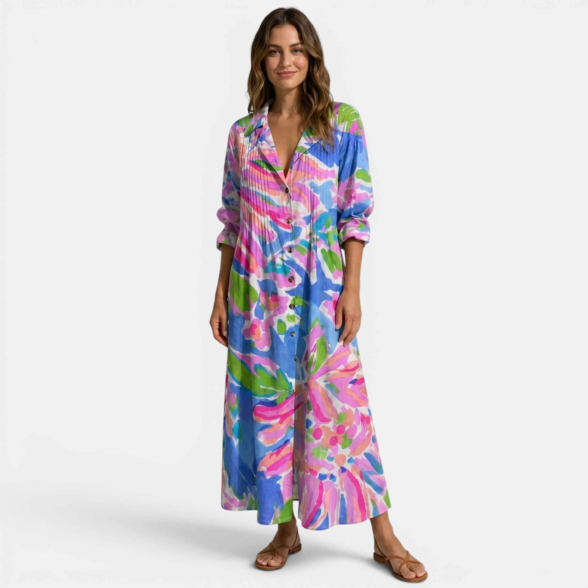 Women's Long Sleeve Printed Maxi Dress SnugBubs Australia
