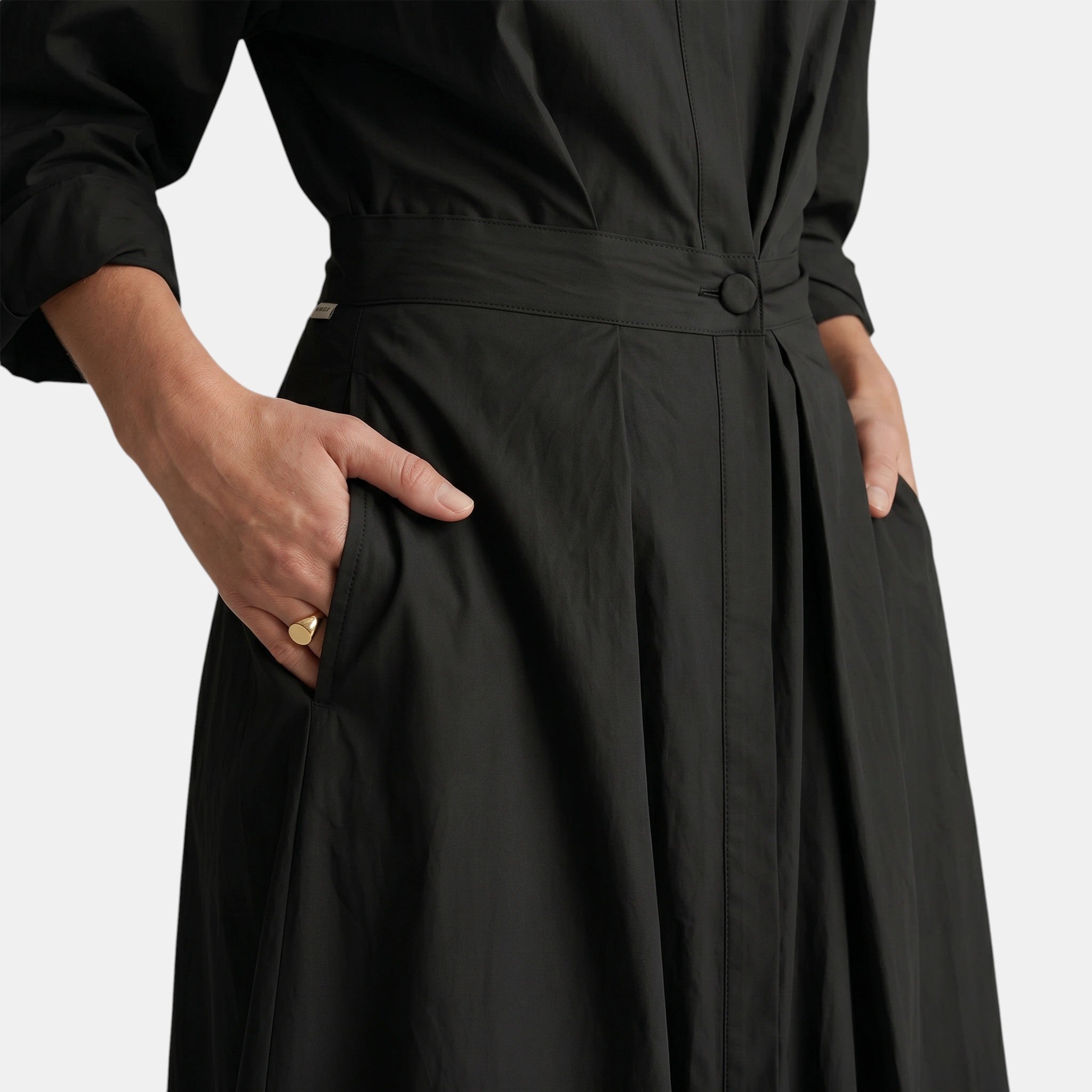 Women's Long Sleeve Shirt Dress Belted A Line Midi Dress SnugBubs Australia