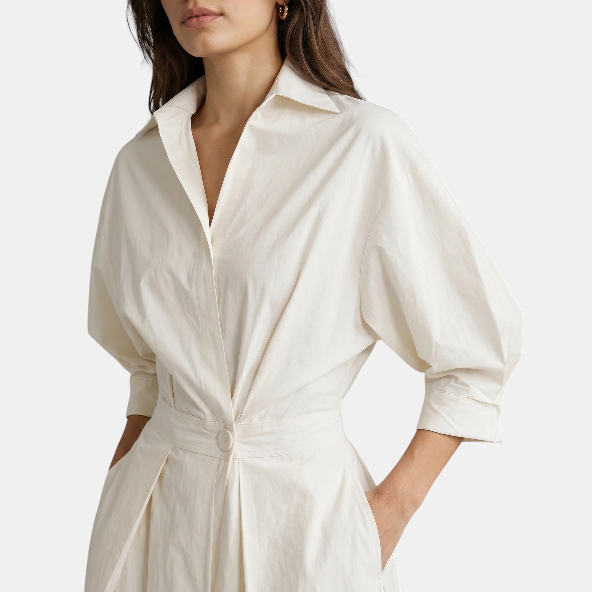 Women's Long Sleeve Shirt Dress Belted A Line Midi Dress SnugBubs Australia