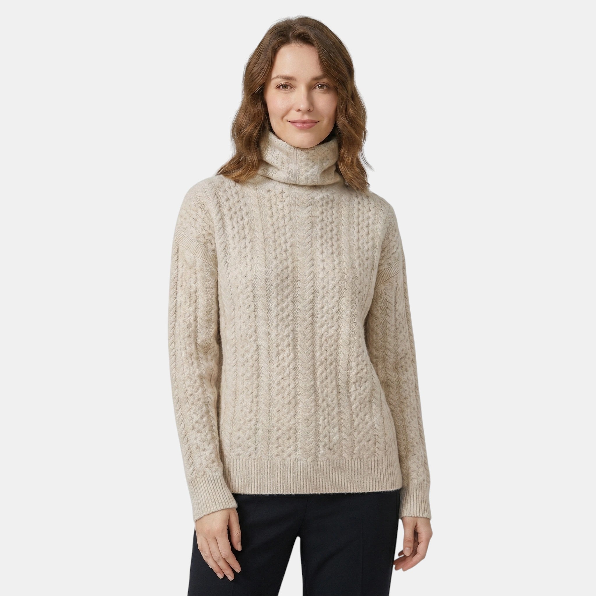 Women's Relaxed Fit High Neck Knit Sweater SnugBubs Australia