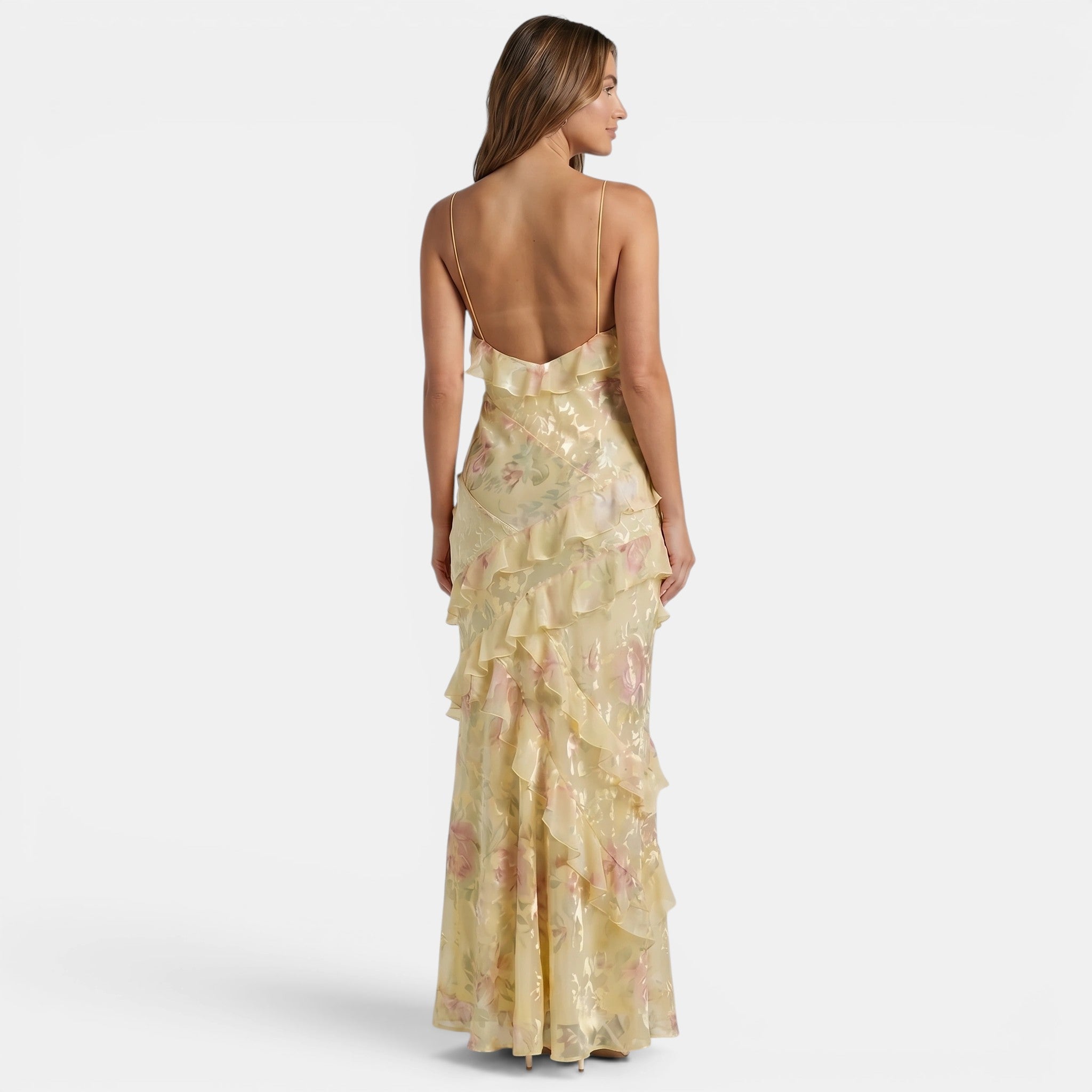 Women's Ruffle Maxi Dress with Floral Print SnugBubs Australia