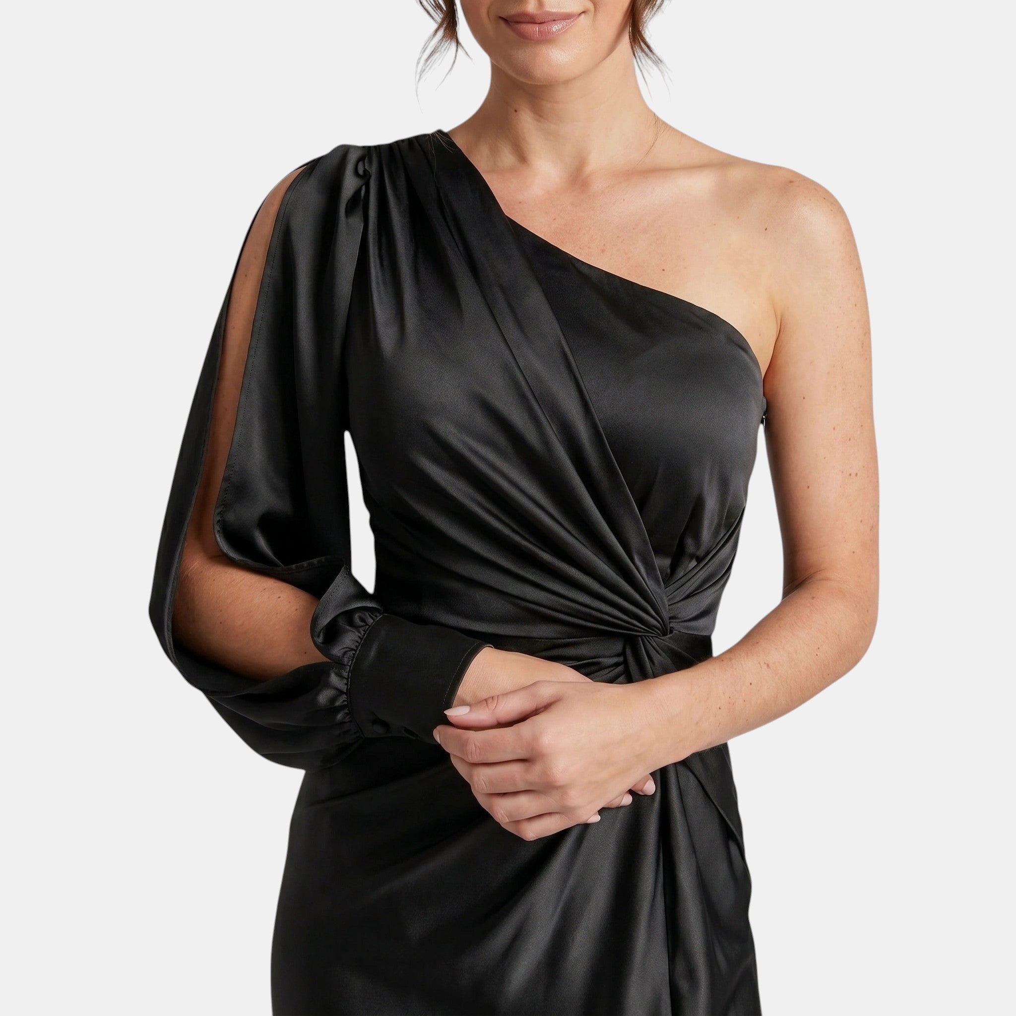 Women's Satin Maxi Dress Elegant Evening Gown SnugBubs Australia