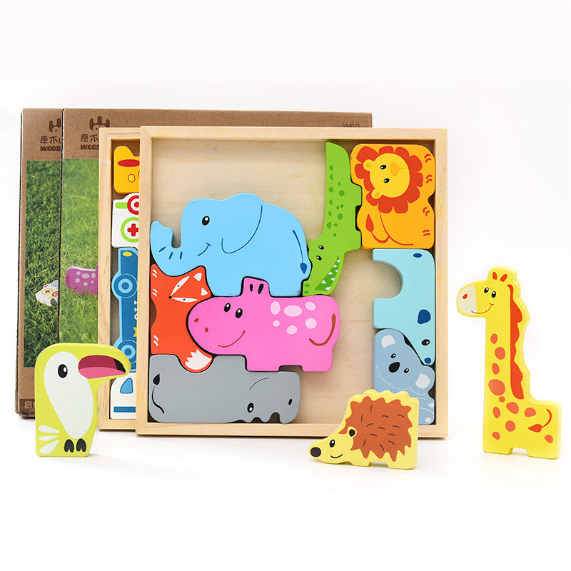 Wooden puzzle animal toy SnugBubs Australia