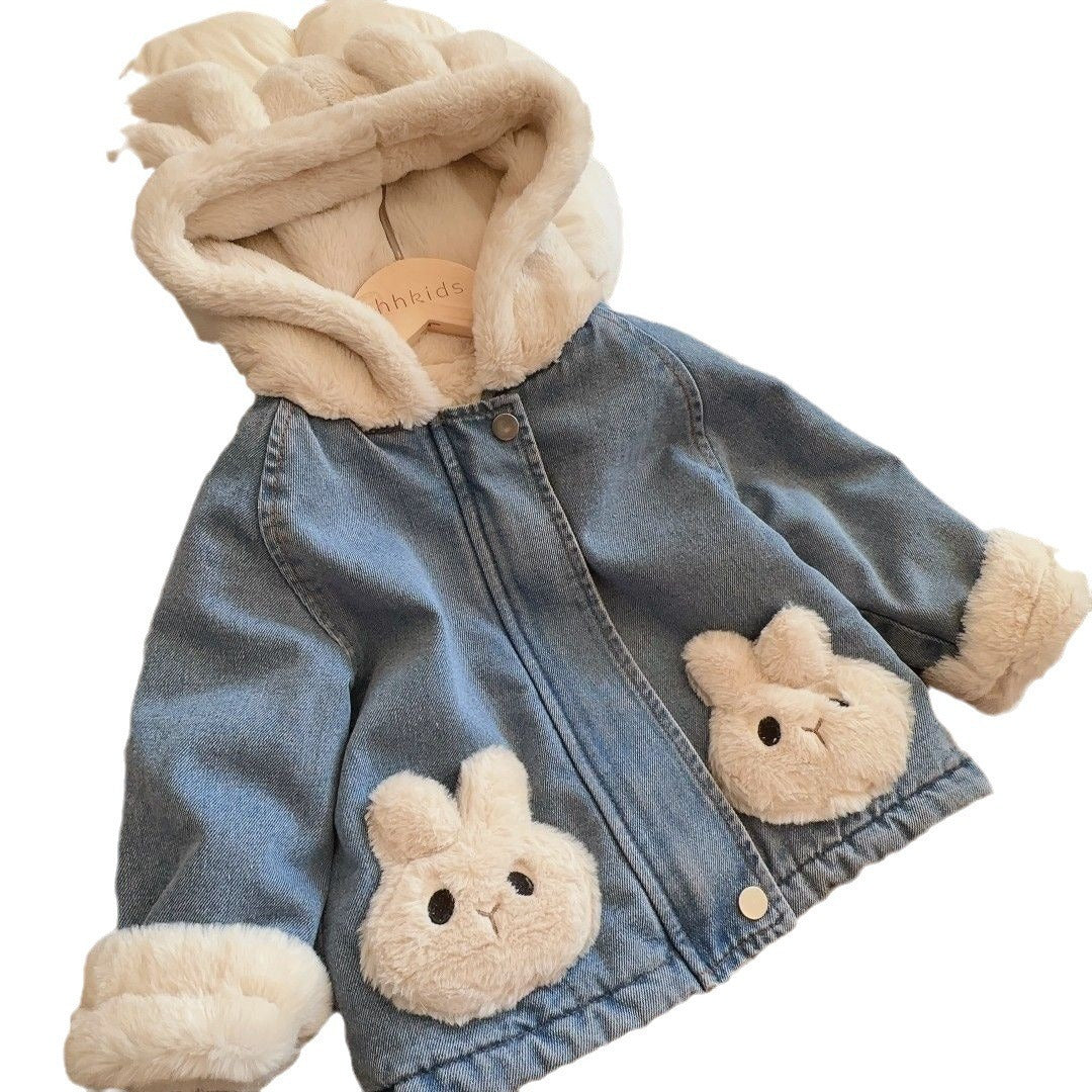 Girls' Jean Jacket Lamb Wool Autumn Clothing SnugBubs Australia