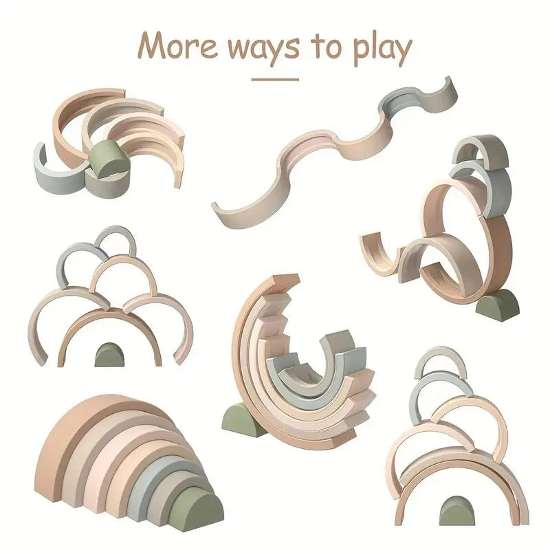 7pcs Silicone Building Block Toy SnugBubs Australia