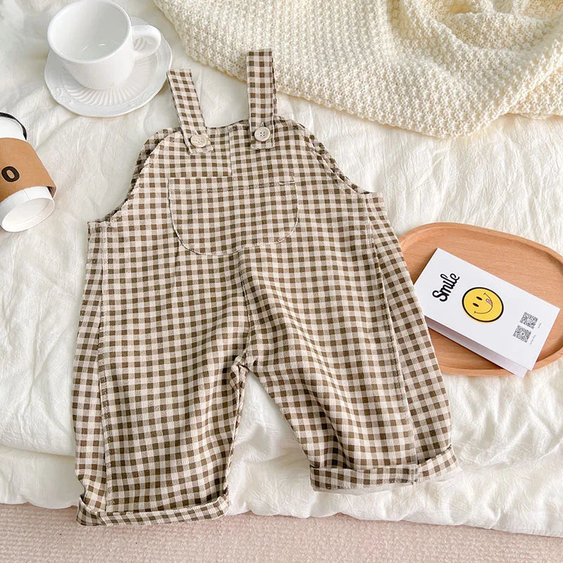 Plaid Baby Overalls SnugBubs Australia