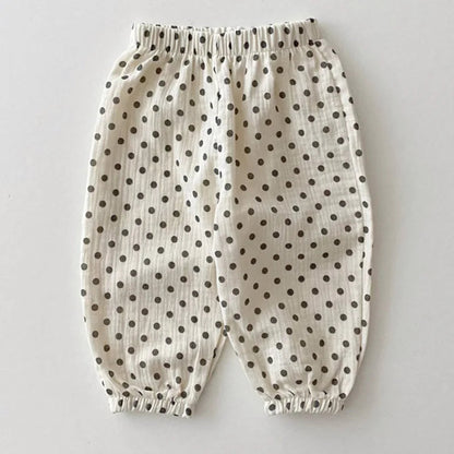 Summer Baby Clothes Linen Girls Pants Sweet Print Girls Trousers Boys Casual Pants SnugBubs Australia