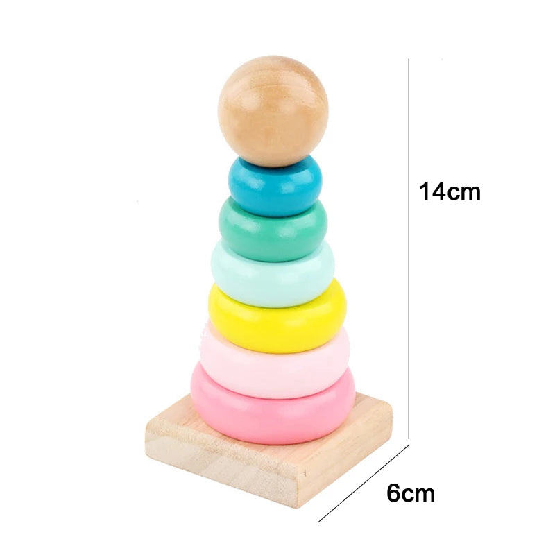 Hot Kids Montessori Wooden Macaron Blocks Learning Toy SnugBubs Australia