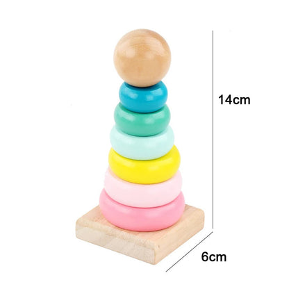 Hot Kids Montessori Wooden Macaron Blocks Learning Toy SnugBubs Australia