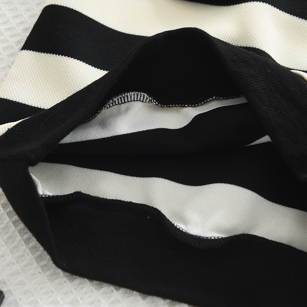 Long Sleeve Pleated Stripe Top & Bell-Bottom Pants Set SnugBubs Australia