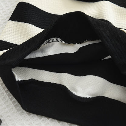 Long Sleeve Pleated Stripe Top & Bell-Bottom Pants Set SnugBubs Australia