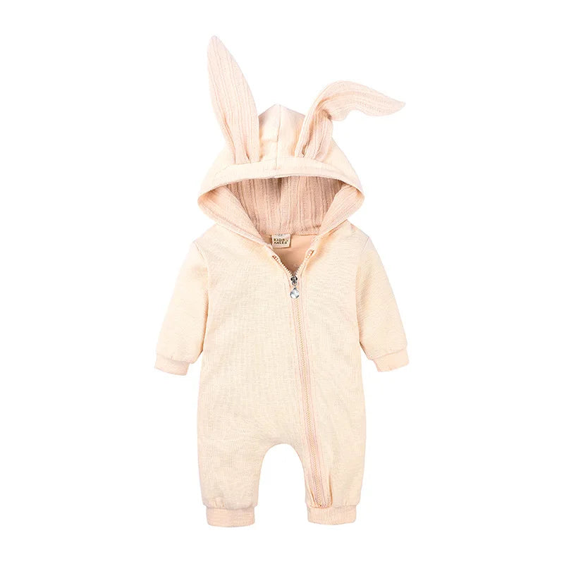 Baby Romper with Rabbit Ears – Cotton Long Sleeve Onesie (Unisex) SnugBubs Australia