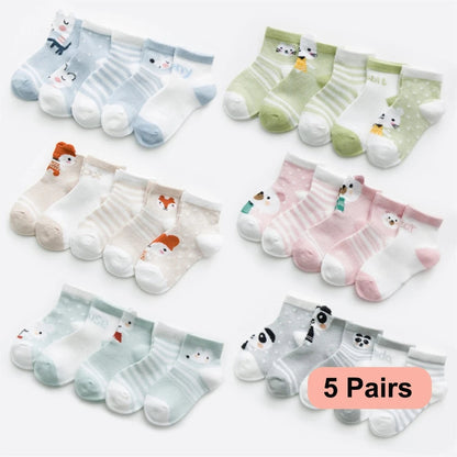 5Pairs/lot 0-2Y Infant Baby Socks Baby Socks for Girls Cotton Mesh Cute Newborn Boy Toddler Socks Baby Clothes Accessories SnugBubs Australia