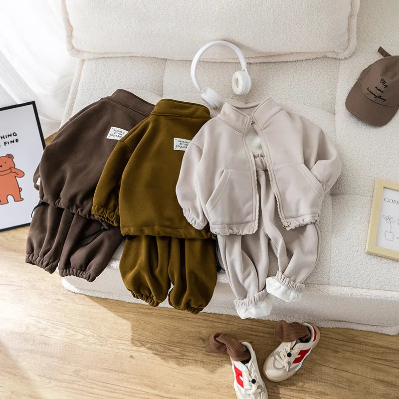 Toddler Fleece Clothing Set – Winter Warm Jacket + Pants SnugBubs Australia