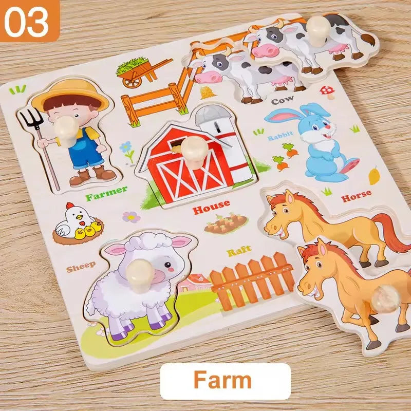 Montessori Wooden Puzzle Collection