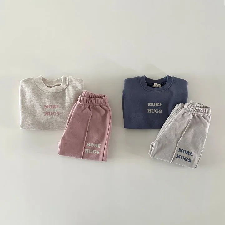Cute Letter Print Sweatshirt & Pants 2-Piece Outfit SnugBubs Australia