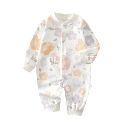 Baby Onesie 100% Cotton Boys Girls Long Sleeve Romper  Infant Cute Printed Fruit Onesie Pajamas 1-3-6-9M Four Season Universal SnugBubs Australia