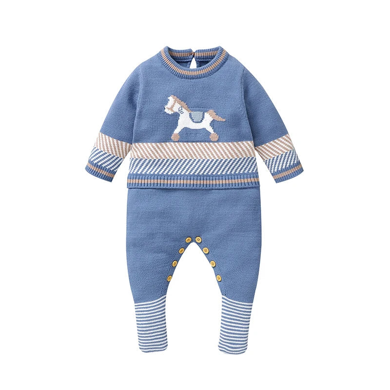 Cozy Blue Long Sleeve Jumpsuit SnugBubs Australia