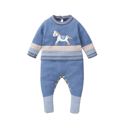 Cozy Blue Long Sleeve Jumpsuit SnugBubs Australia