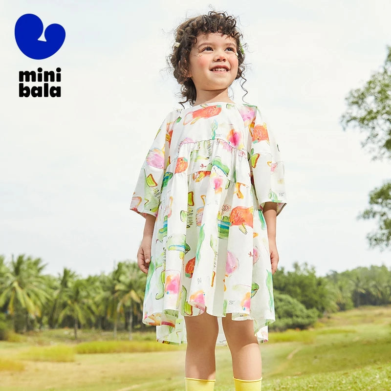 Mini Bala Girls Pure Cotton Beach Dress SnugBubs Australia