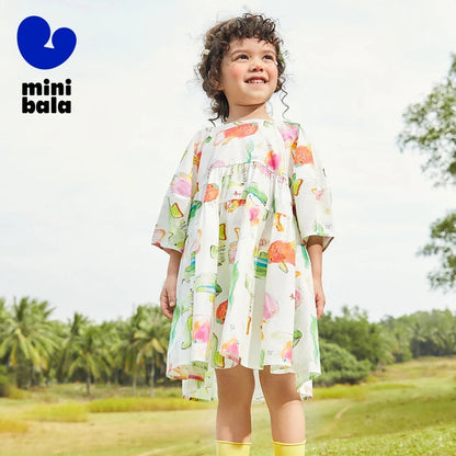 Mini Bala Girls Pure Cotton Beach Dress SnugBubs Australia