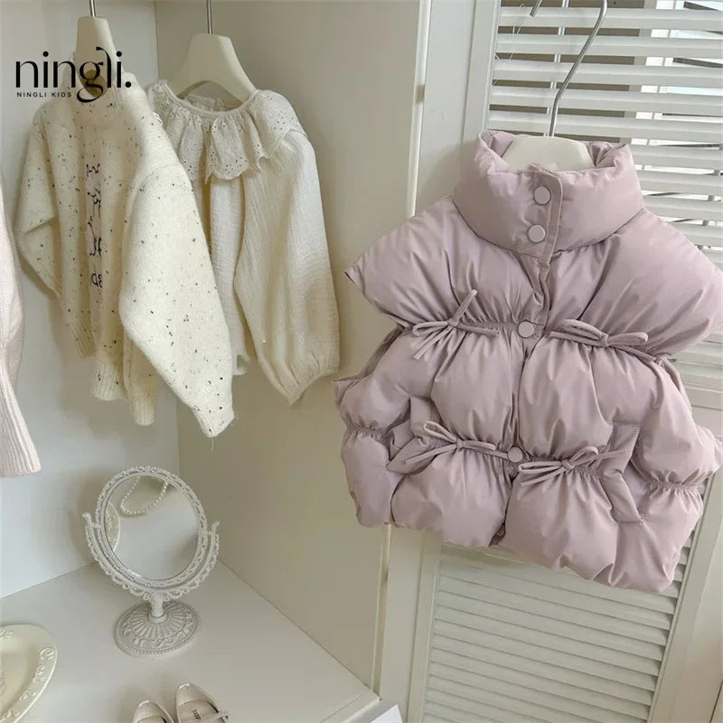 Autumn/Winter Baby Girl Solid Color Warm Puffer Vest SnugBubs Australia