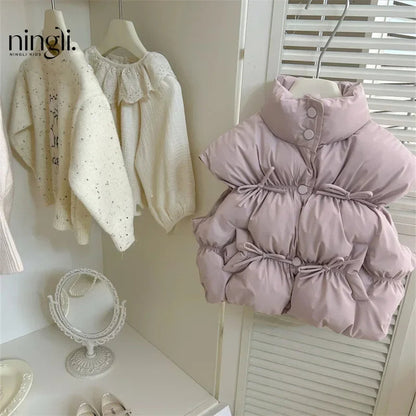 Autumn/Winter Baby Girl Solid Color Warm Puffer Vest SnugBubs Australia