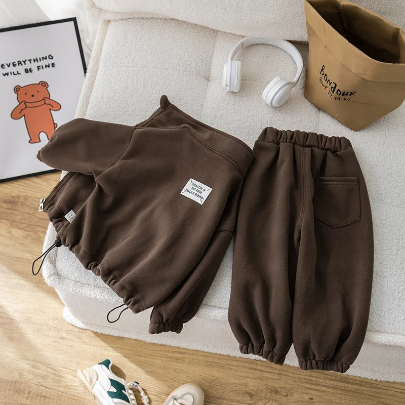 Toddler Fleece Clothing Set – Winter Warm Jacket + Pants SnugBubs Australia