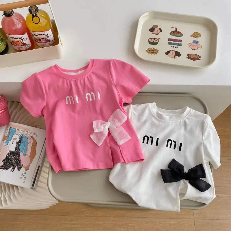 Cute Girls Bow T-Shirt SnugBubs Australia