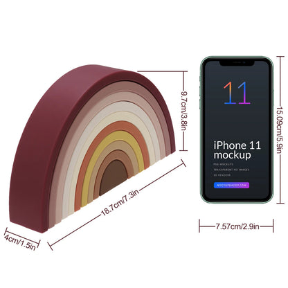 10-Piece Silicone Rainbow Stacking Toy SnugBubs Australia